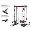 Power Cage, 1400LBS Squat Rack with Cable Crossover System, Home Gym Equipment Multi-Function Smith Machine with LAT Pulldown System Training Attachments